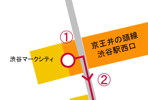 井の頭線渋谷駅西口からの案内図01