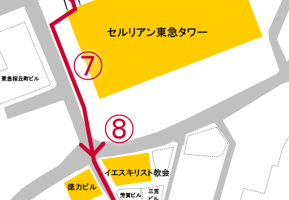 井の頭線渋谷駅西口からの案内図07